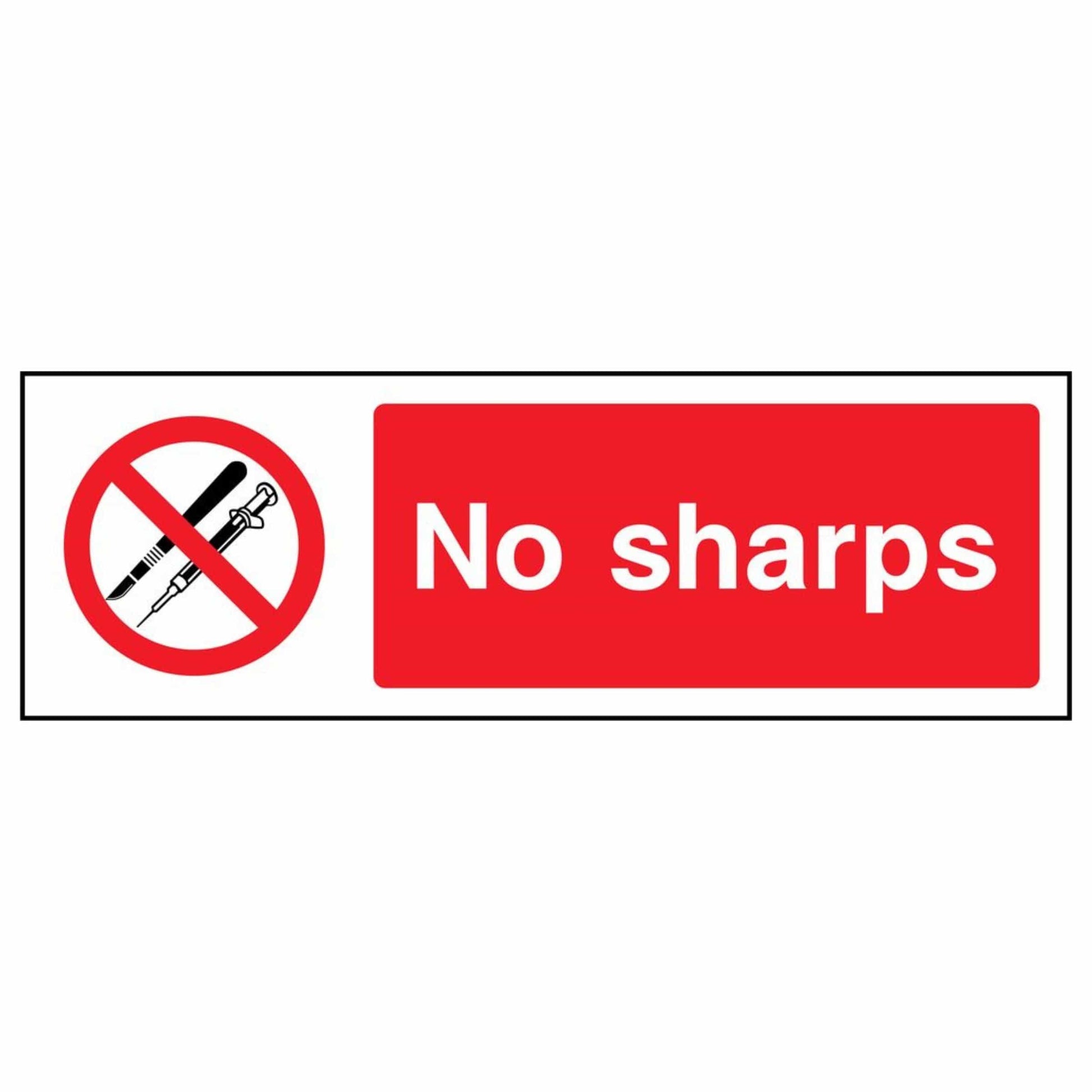 No Sharps Prohibition Sign