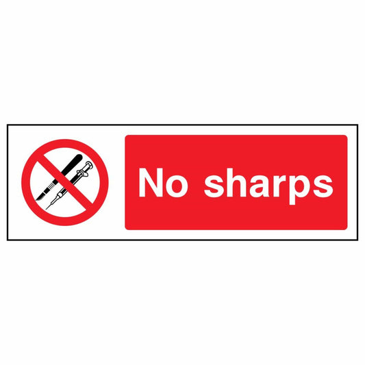 No Sharps Prohibition Sign