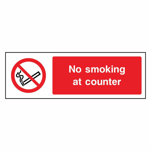 No Smoking At Counter Sign