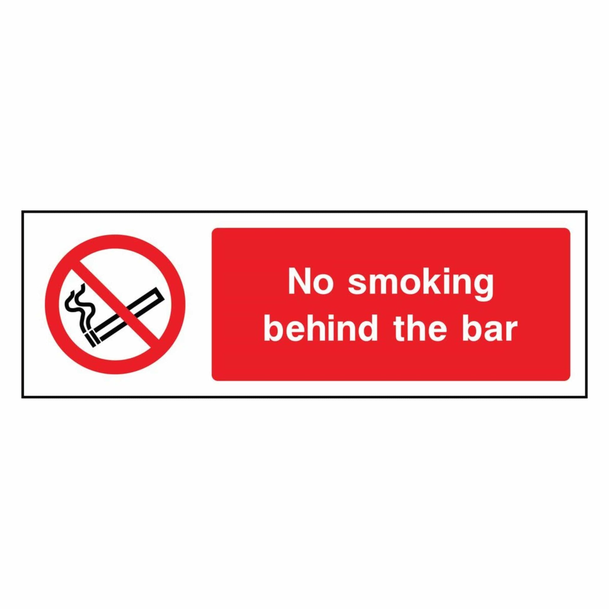 No Smoking Behind The Bar Sign