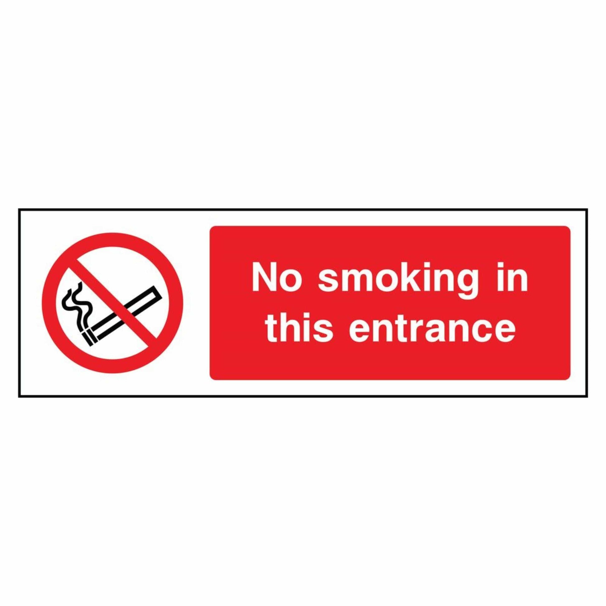 No Smoking In This Entrance SIgn
