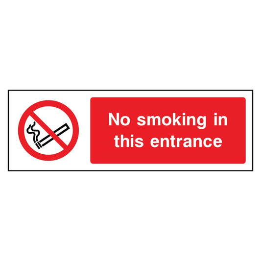 No Smoking In This Entrance SIgn