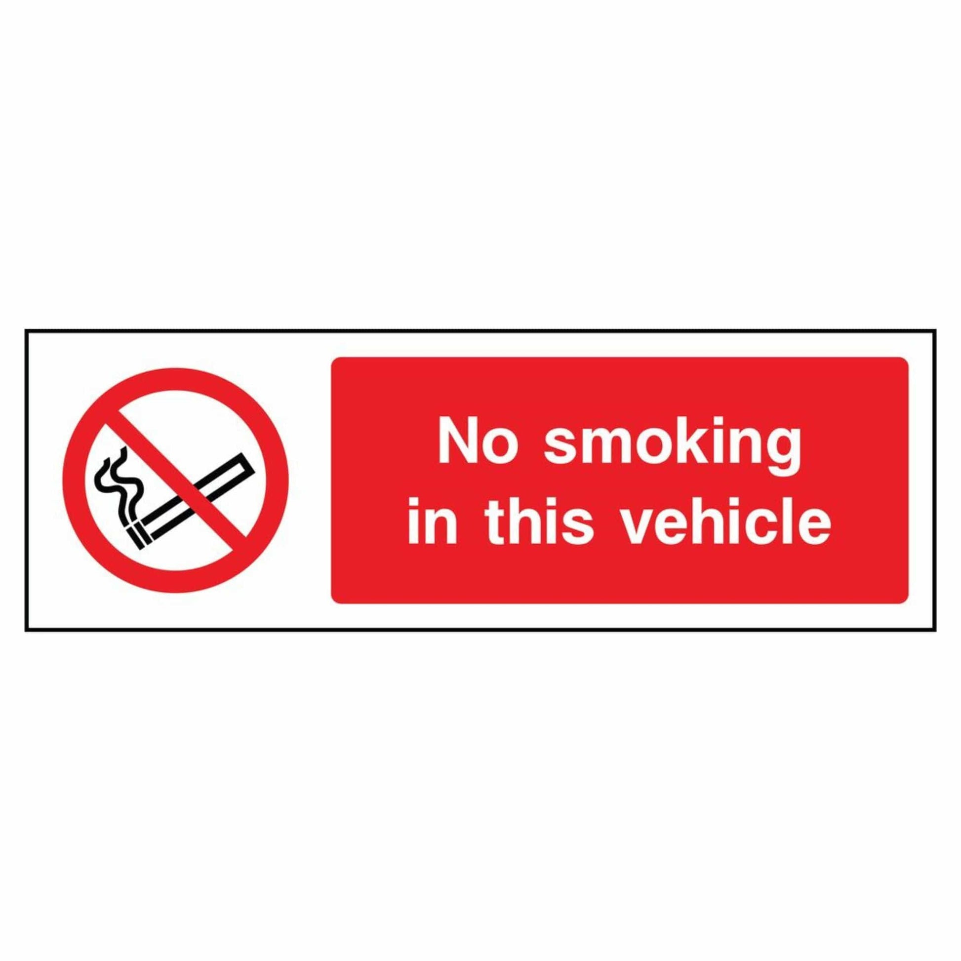 No Smoking In This Vehicle Sign