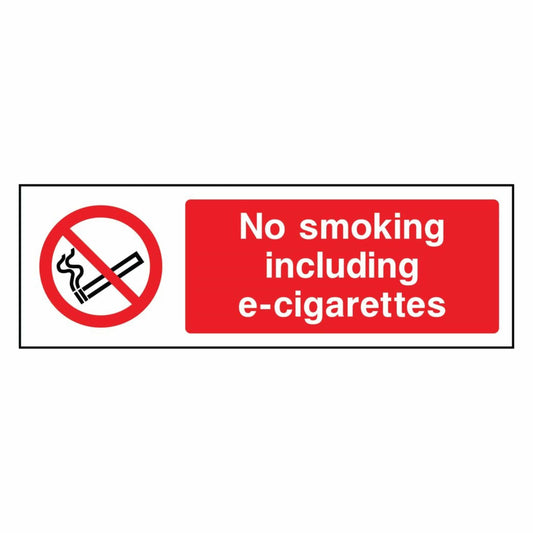 No Smoking Including E-Cigarettes Sign