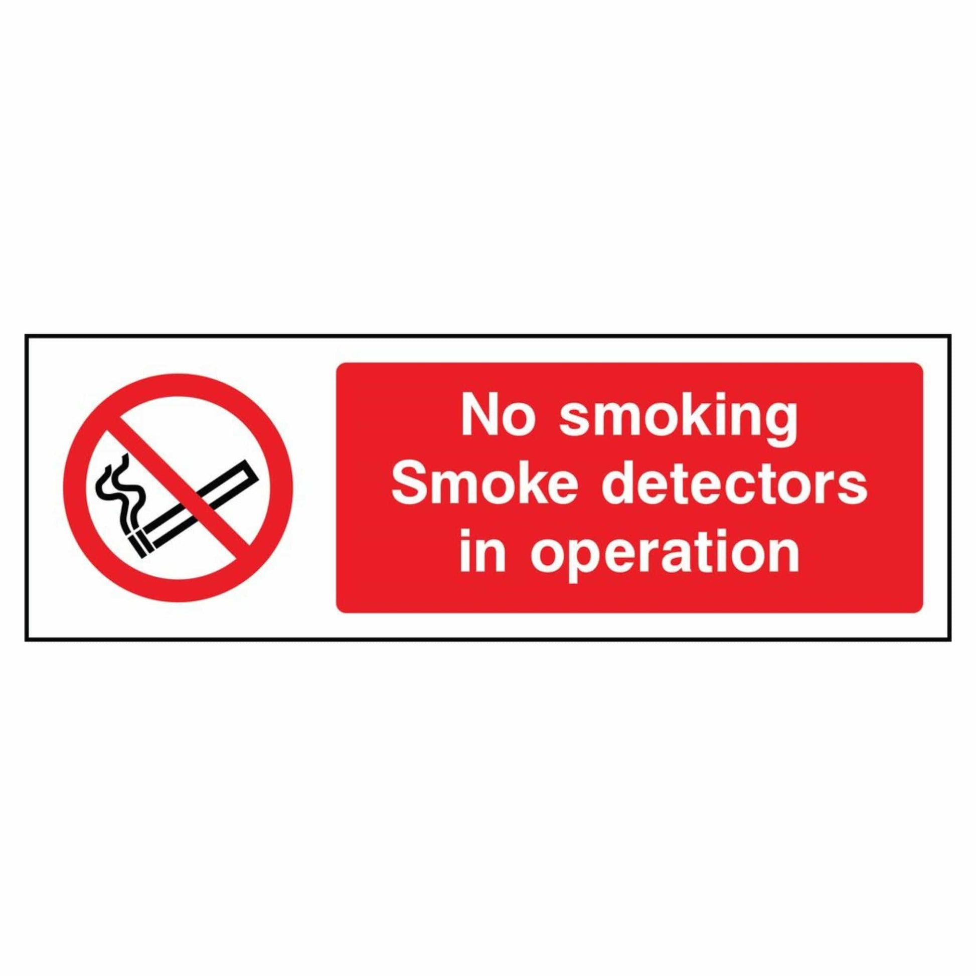 No Smoking – Smoke Detectors in Operation Sign