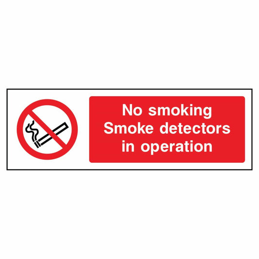 No Smoking – Smoke Detectors in Operation Sign