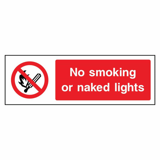 No Smoking or Naked Lights Sign