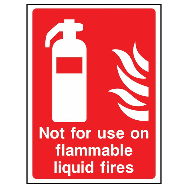 Not For Use on Flammable Liquid Fires - The Safety Sign Depot