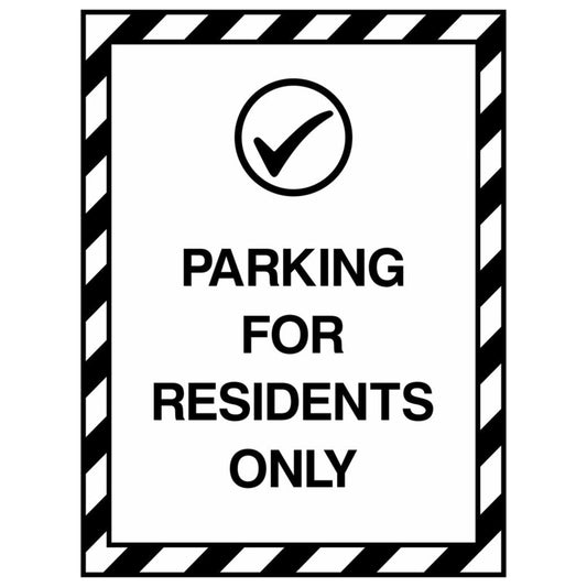 Parking For Residents Only Sign