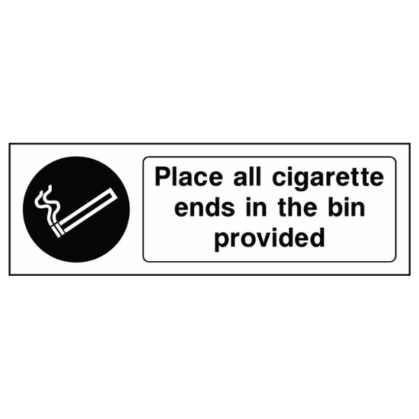 place-all-cigarettes-ends-in-the-bin-provided-sign