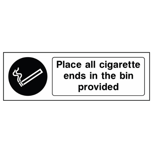 place-all-cigarettes-ends-in-the-bin-provided-sign