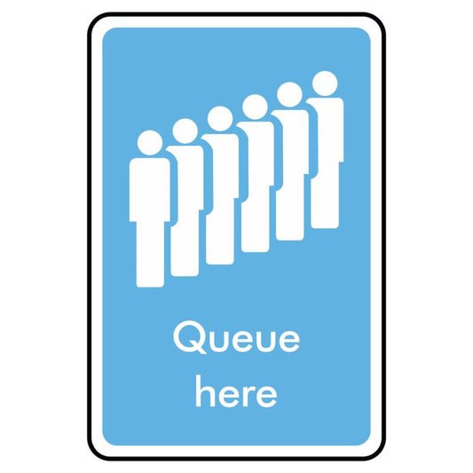 Queue Here Symbol Information Sign