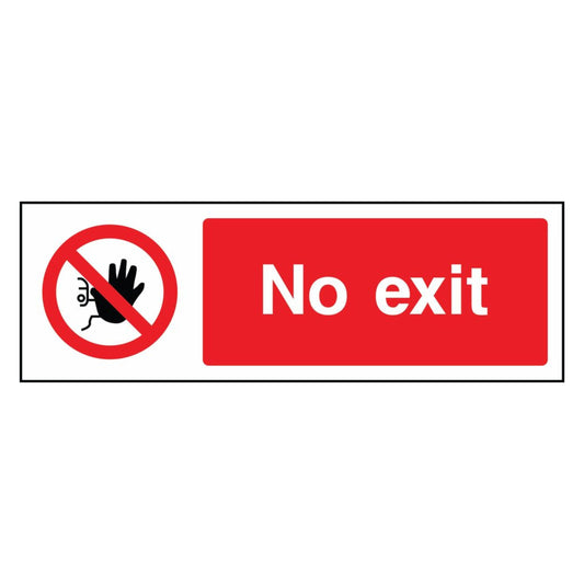 Red No Exit Prohibition Signs