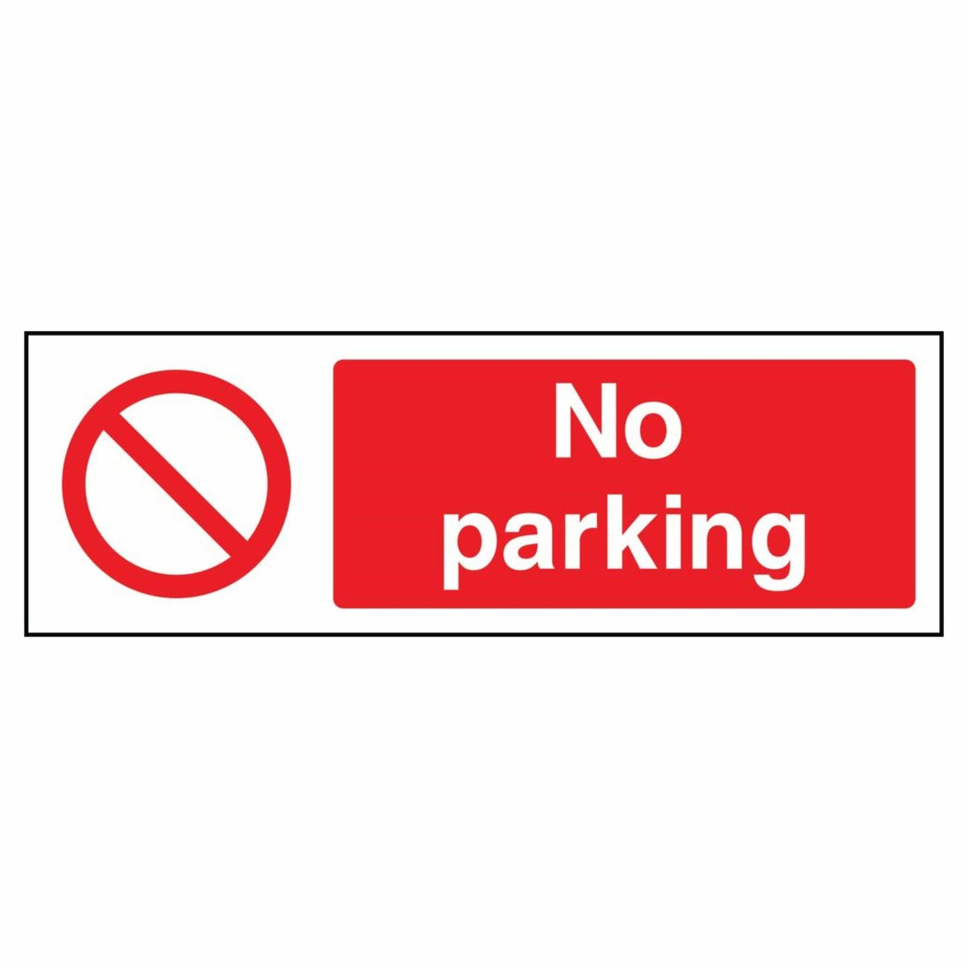 Red No Parking Prohibition Sign
