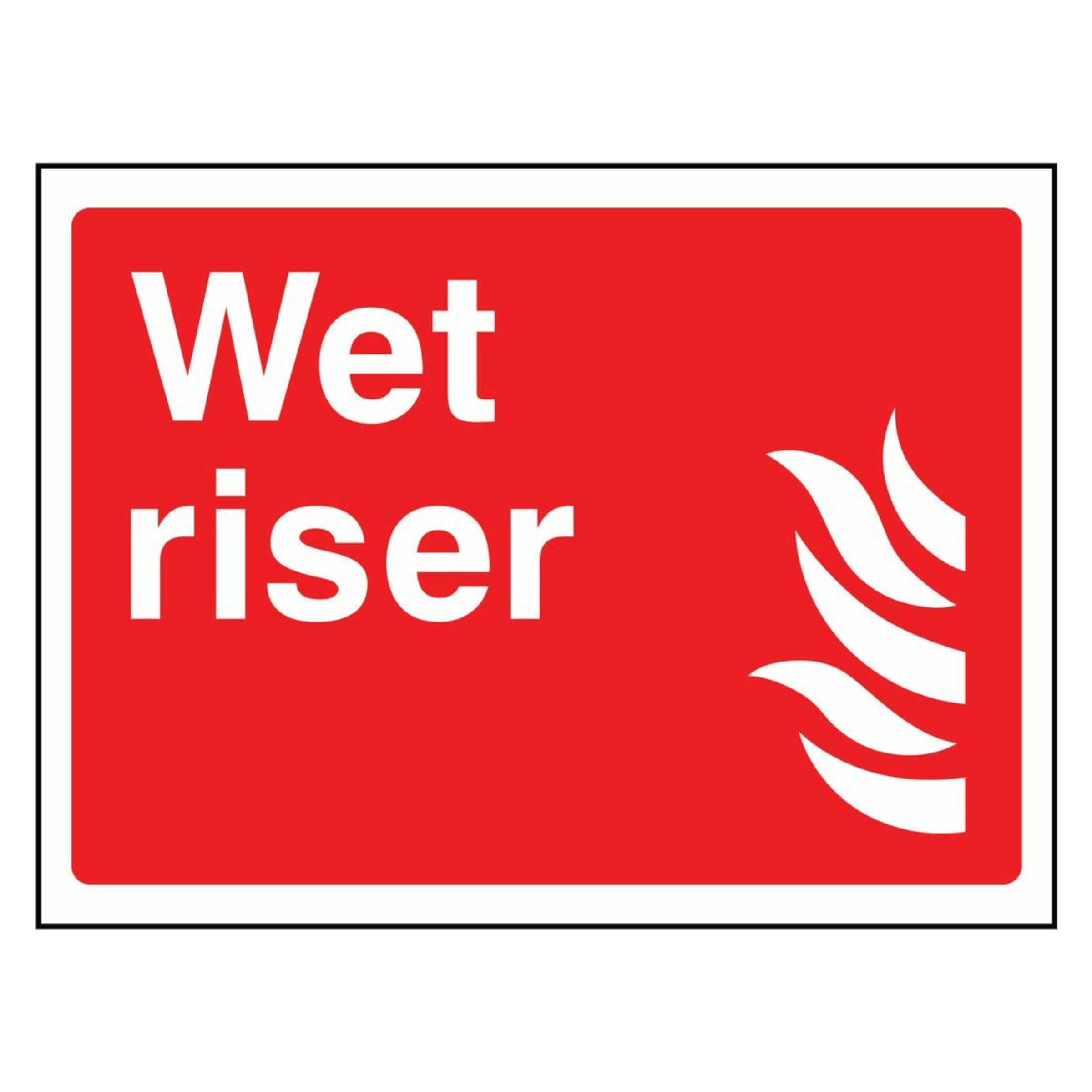 Water Service Riser Sign Red Wet Riser Sign - The Safety Sign Depot