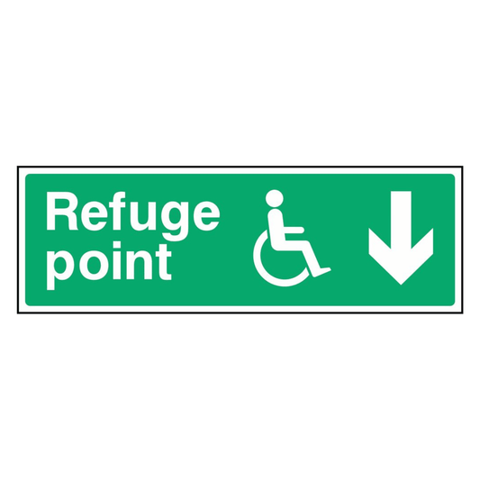 refuge-point-down-arrow-sign