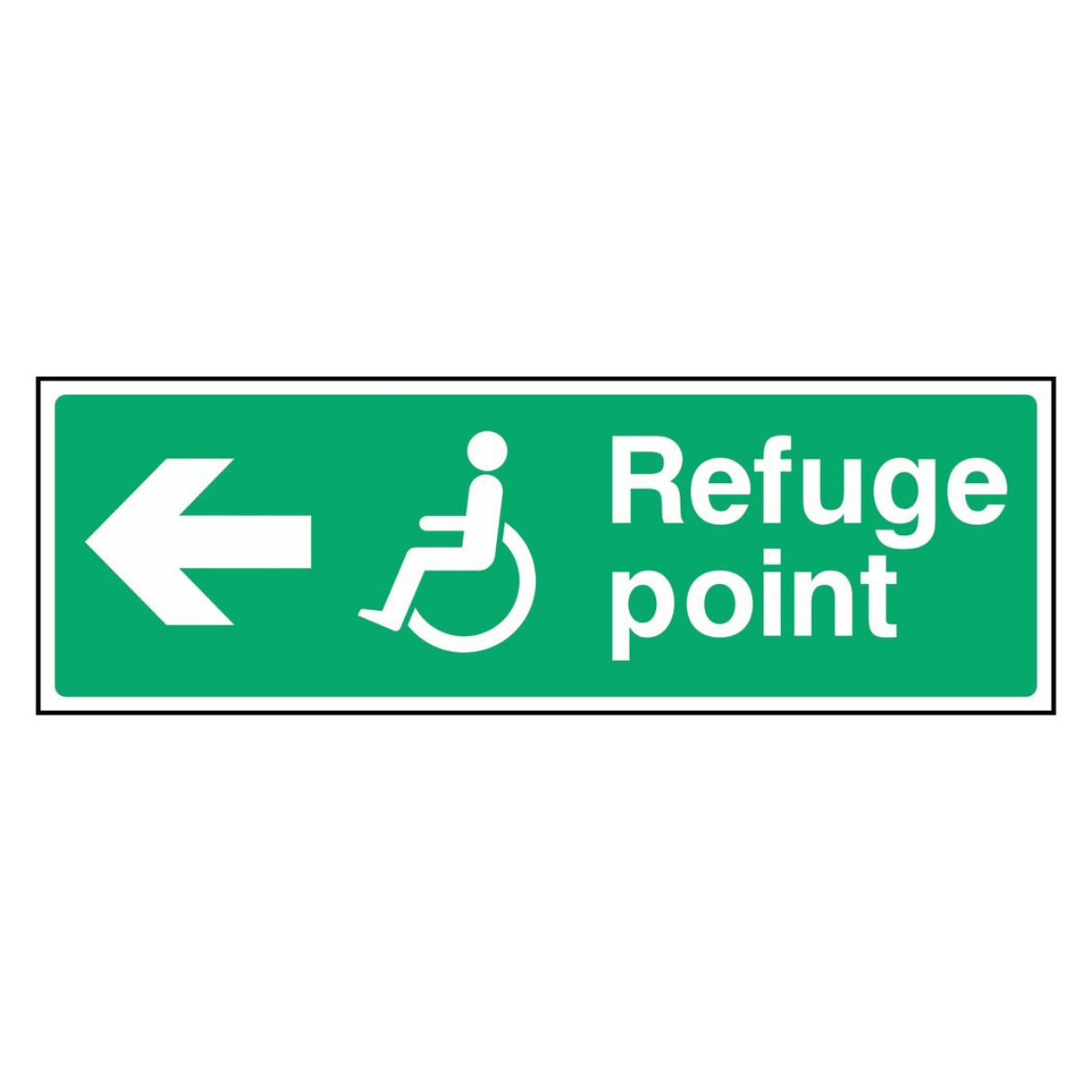Left Point Sign Refuge Point Left Arrow Sign - The Safety Sign Depot