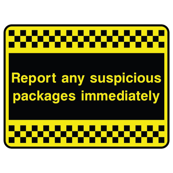 report-any-suspiscious-packages-immediately-sign