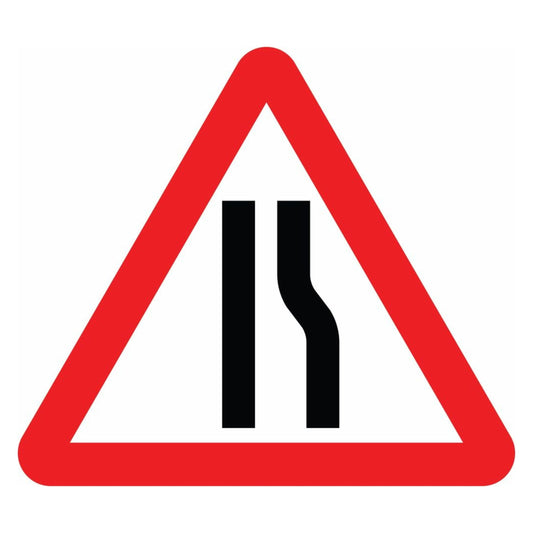 Road Narrows on the Right Sign