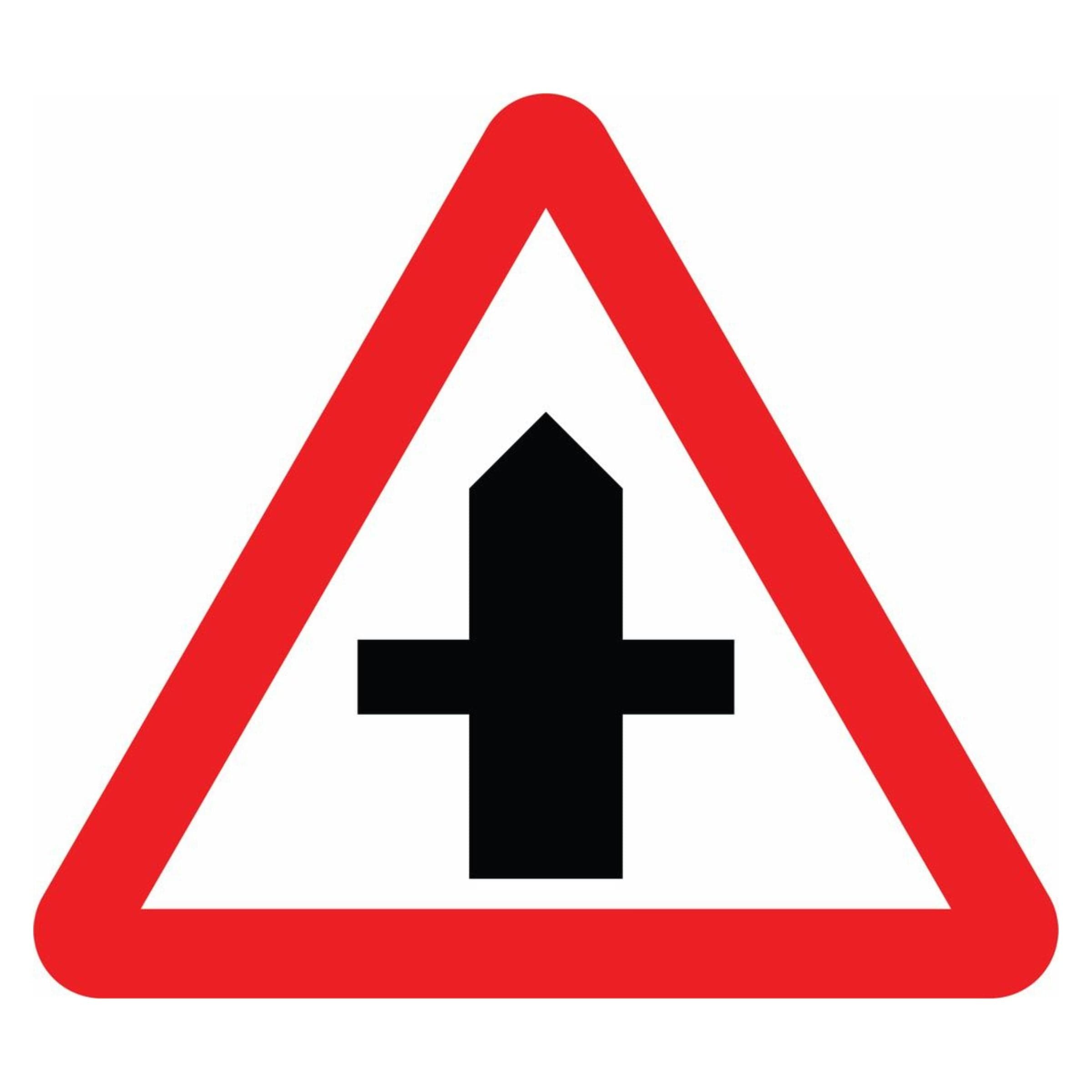 Road Traffic Warning - Crossroads Sign | Large Bulk Discounts