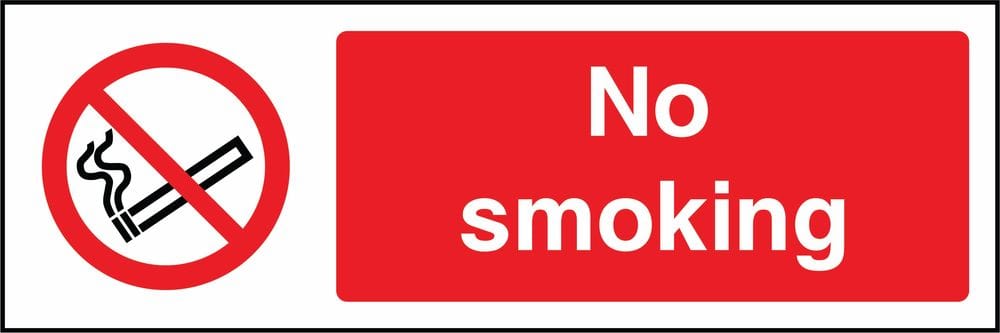 Red No Smoking Prohibition Sign