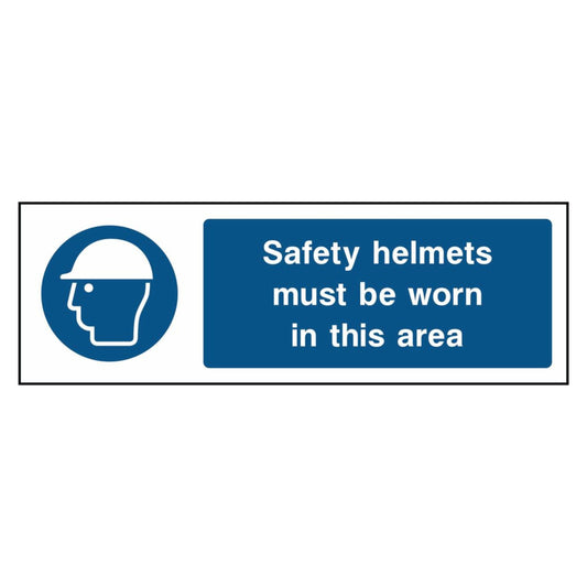 Safety Helmets Must Be Worn in This Area Sign