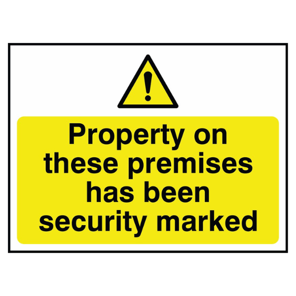 Security Marked Premises Sign - The Safety Sign Depot