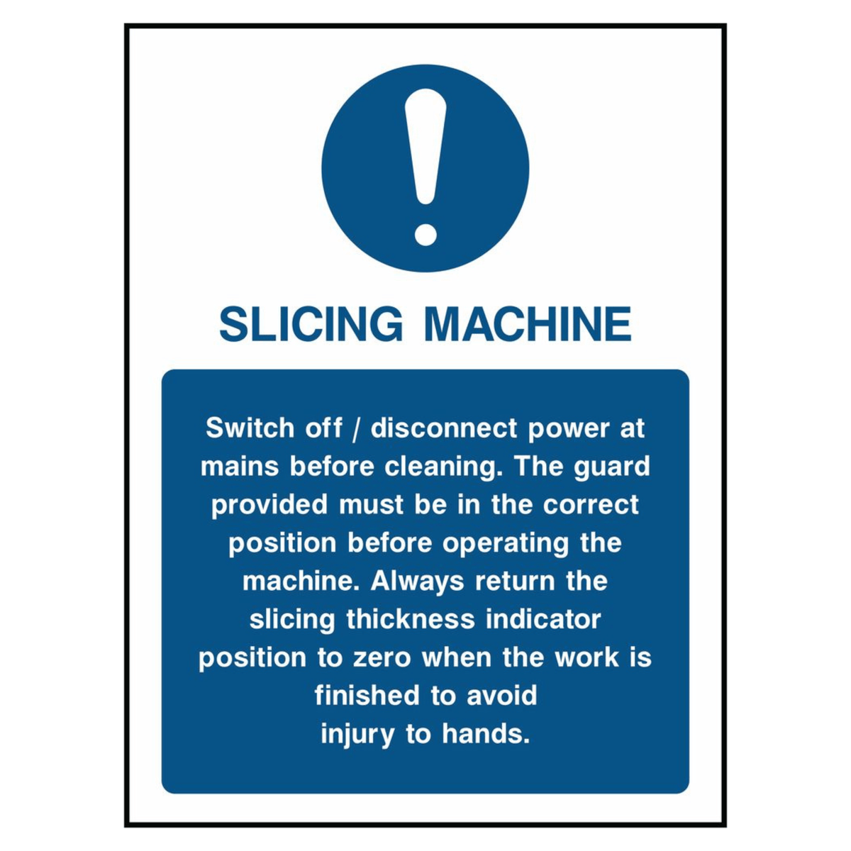 Instraction Sign Slicing Machine Safety Instruction Sign - The Safety Sign Depot
