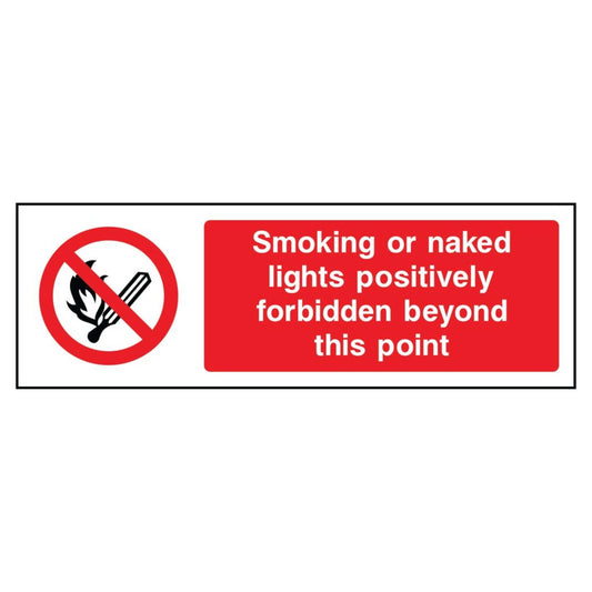 Smoking or Naked Lights Forbidden Beyond This Point Sign
