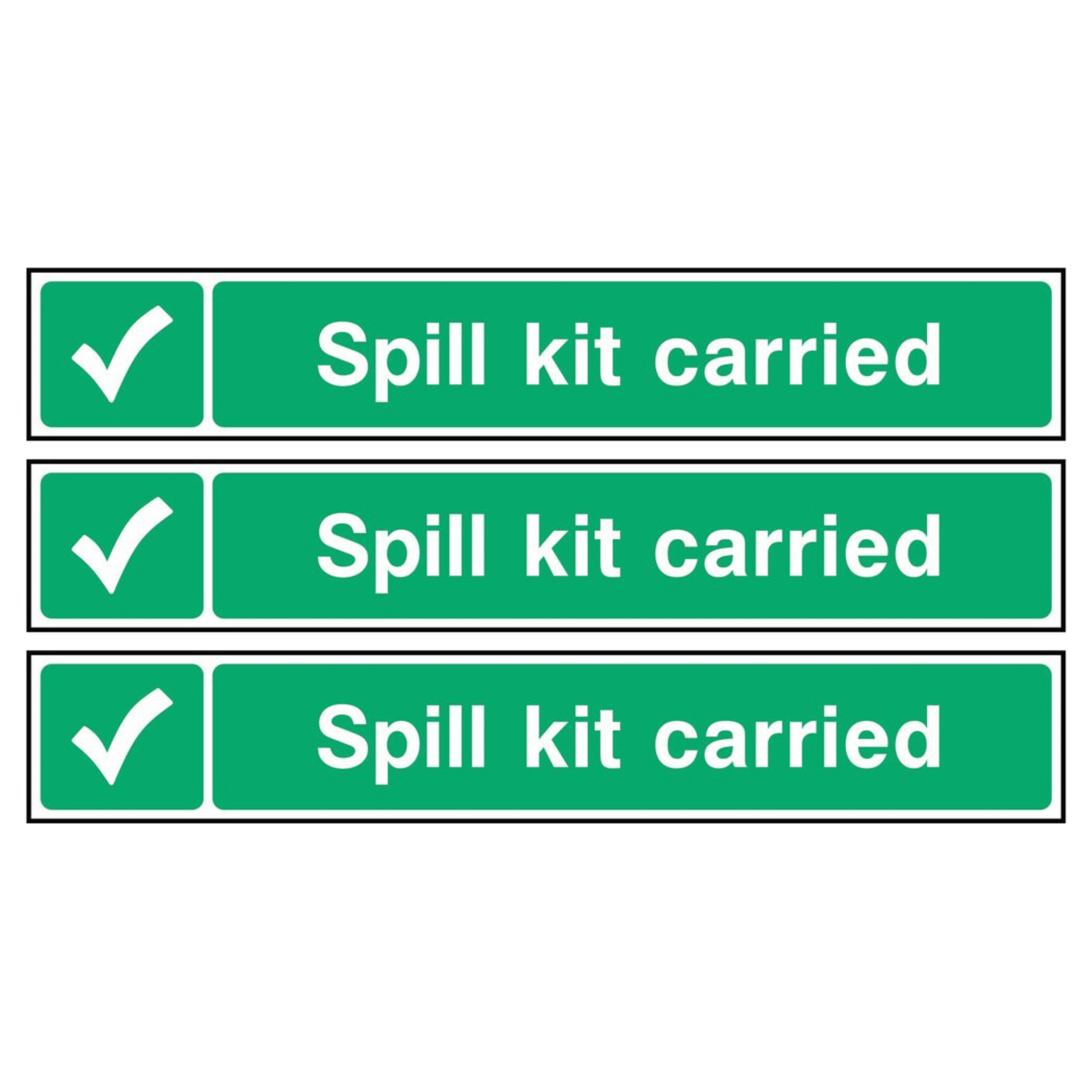 Spill Kit Carried First Aid Sign 