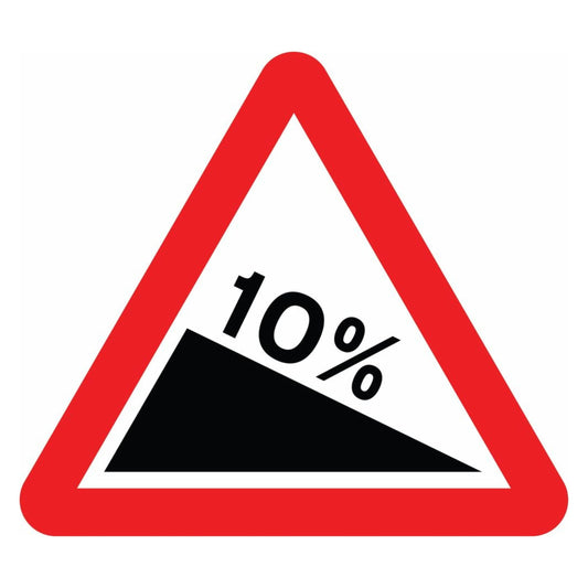 Steep Hill Downwards Sign