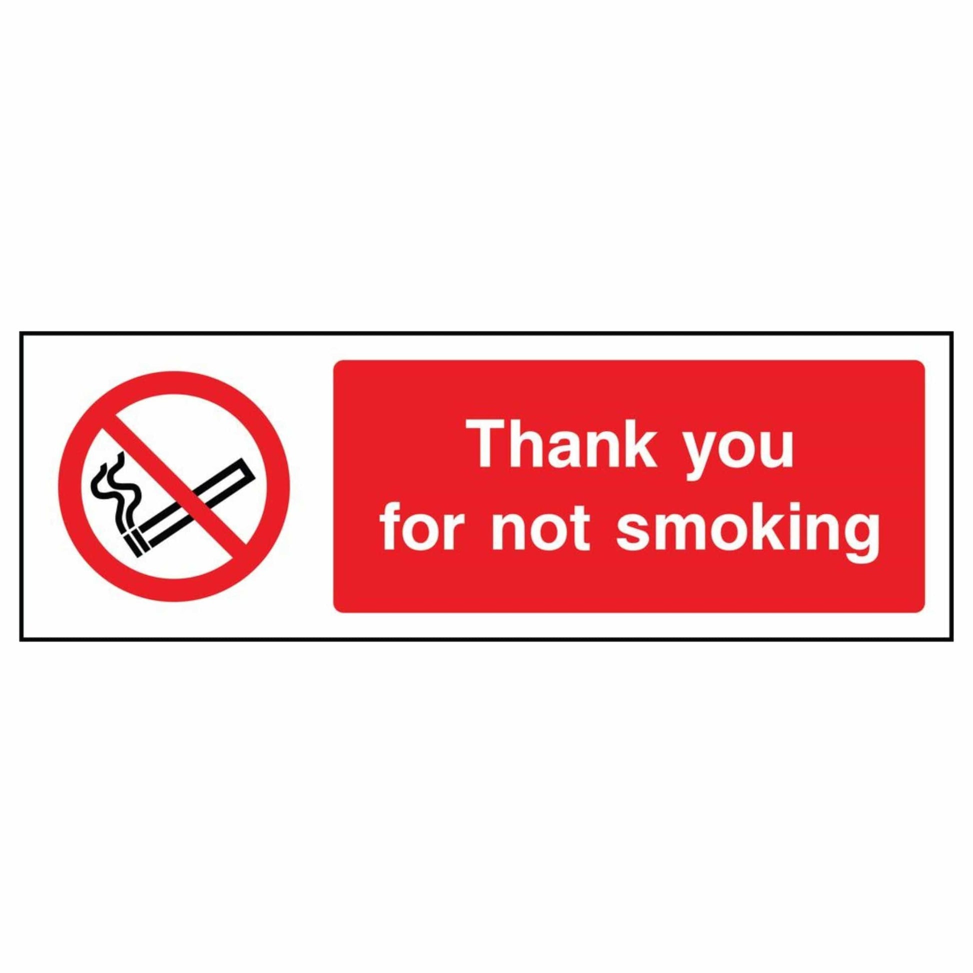 Thank You For Not Smoking Sign