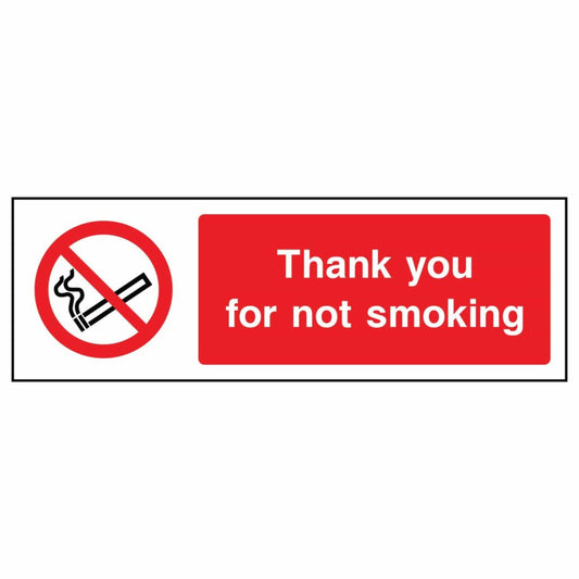 Thank You For Not Smoking Sign