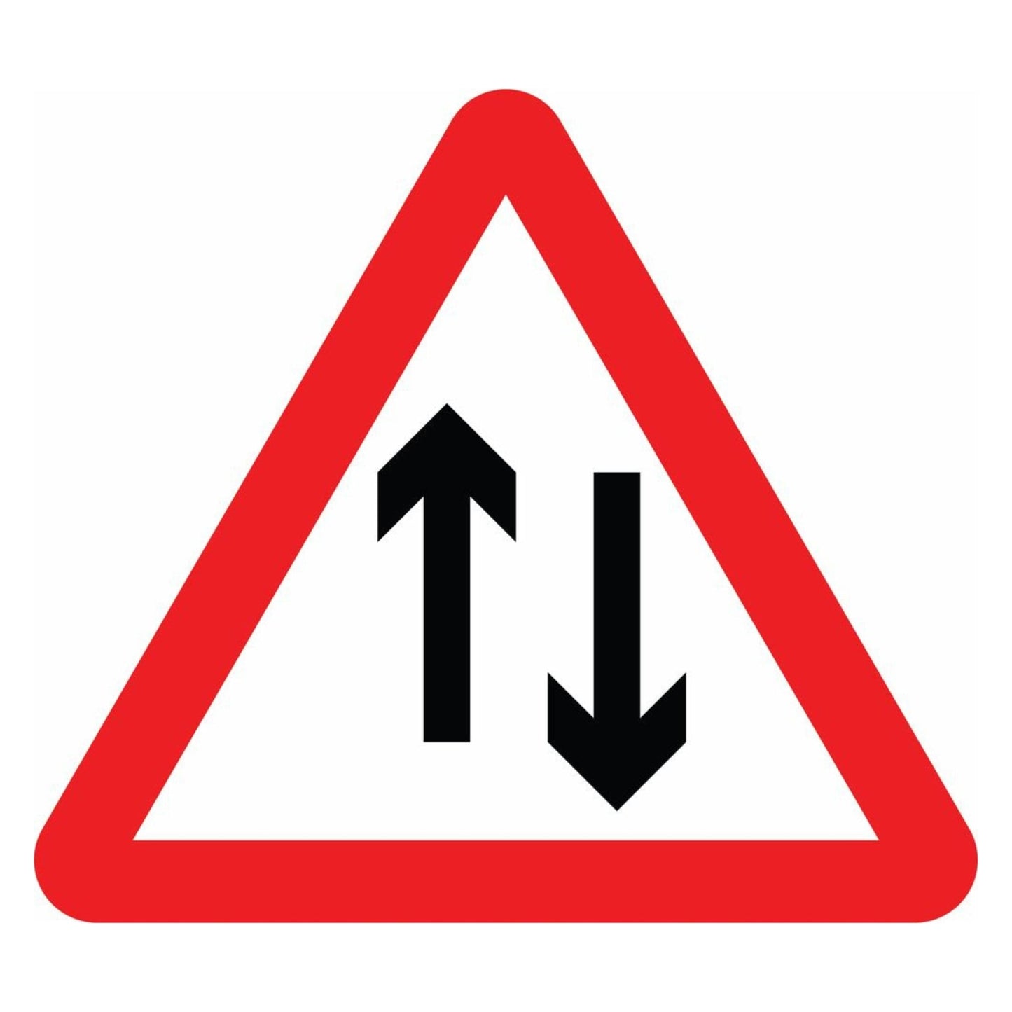 Two-Way Traffic Straight Ahead Sign