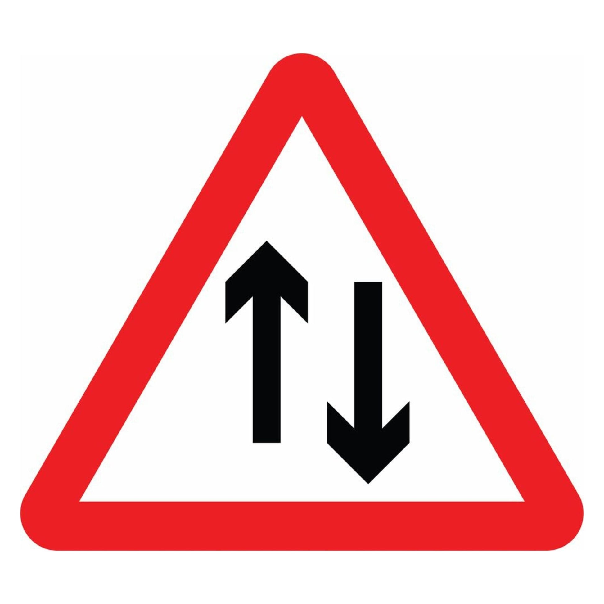Two-Way Traffic Straight Ahead Sign