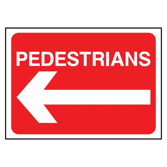 Pedestrian Left Arrow Sign