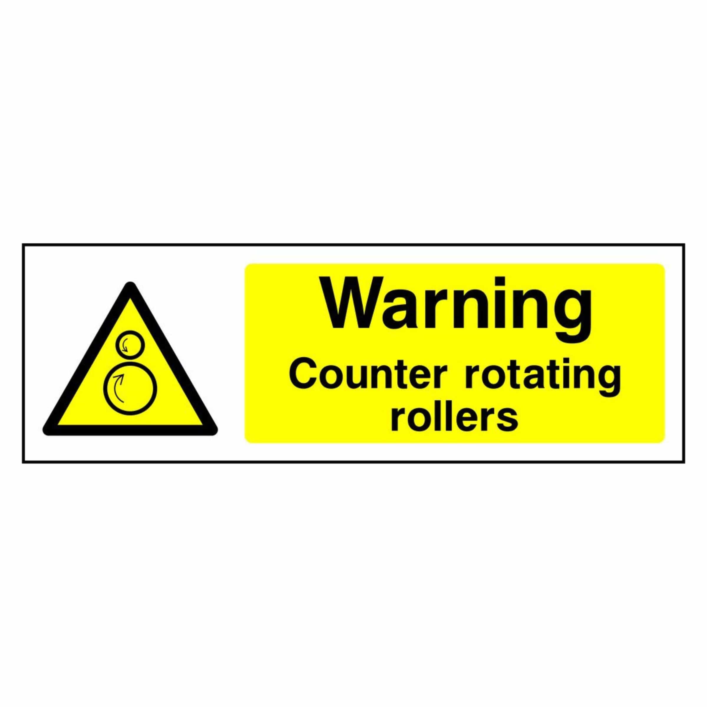 Warning - Counter Rotating Rollers Sign - The Safety Sign Depot