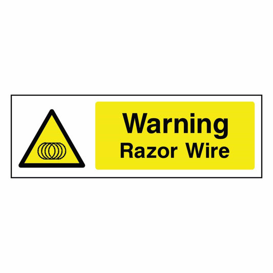 Warning  - Razor Wire Sign 
