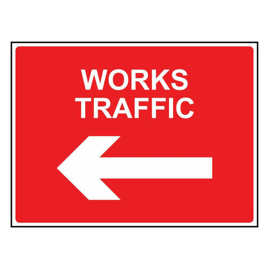 Works Traffic Go Left Sign