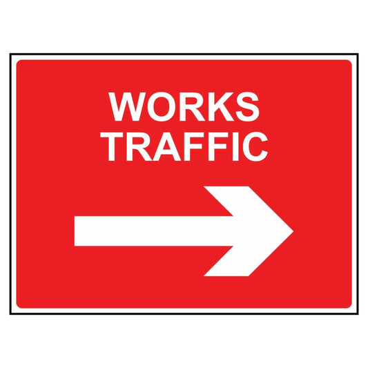 Works Traffic Right Arrow Sign
