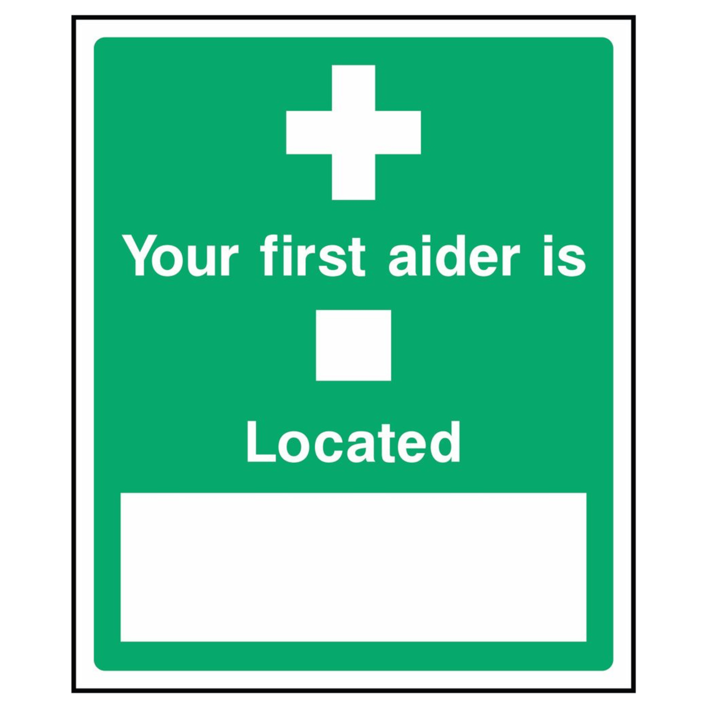 First Aiderers Sign Your First Aider is Located Sign - The Safety Sign Depot