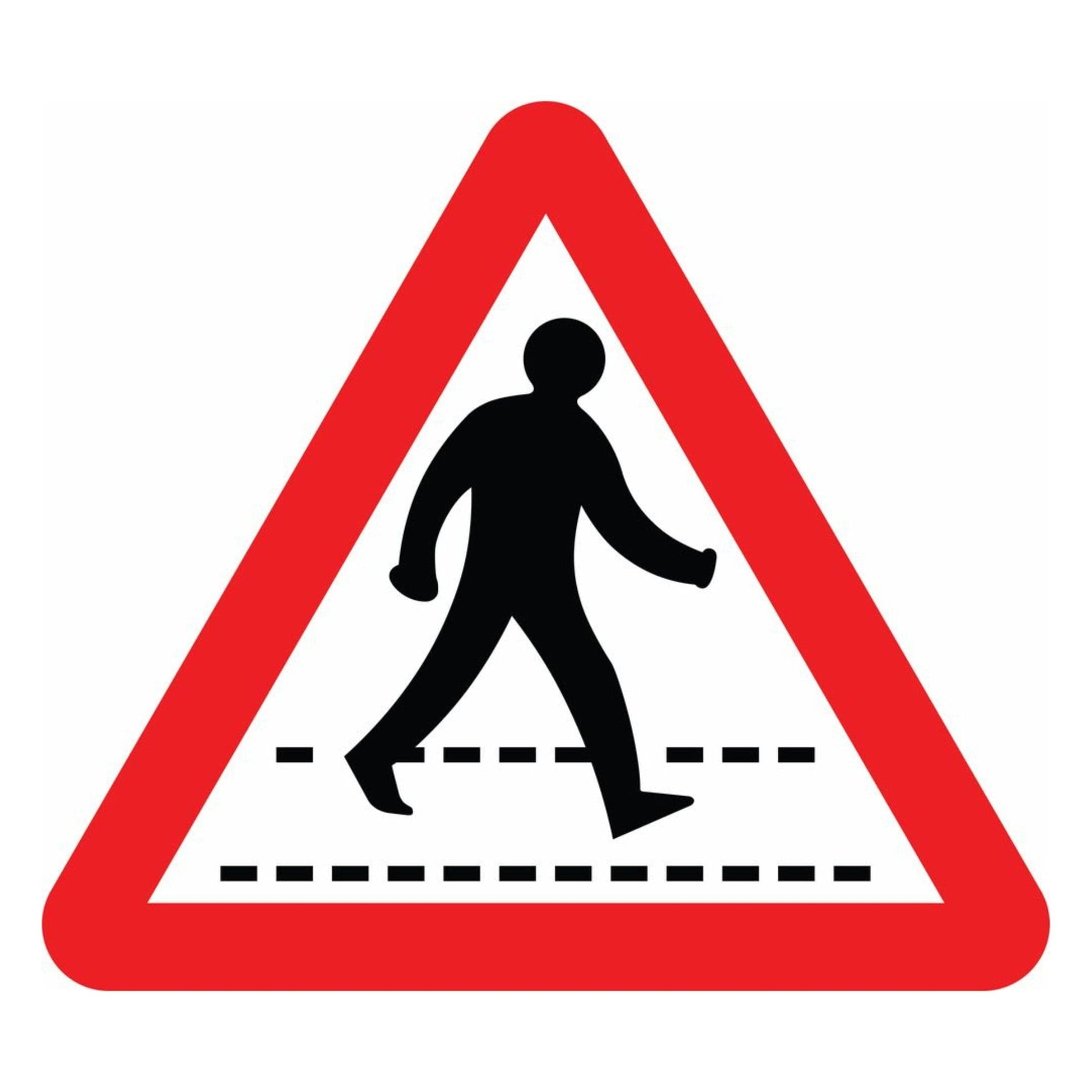 Zebra Crossing Road Warning Sign