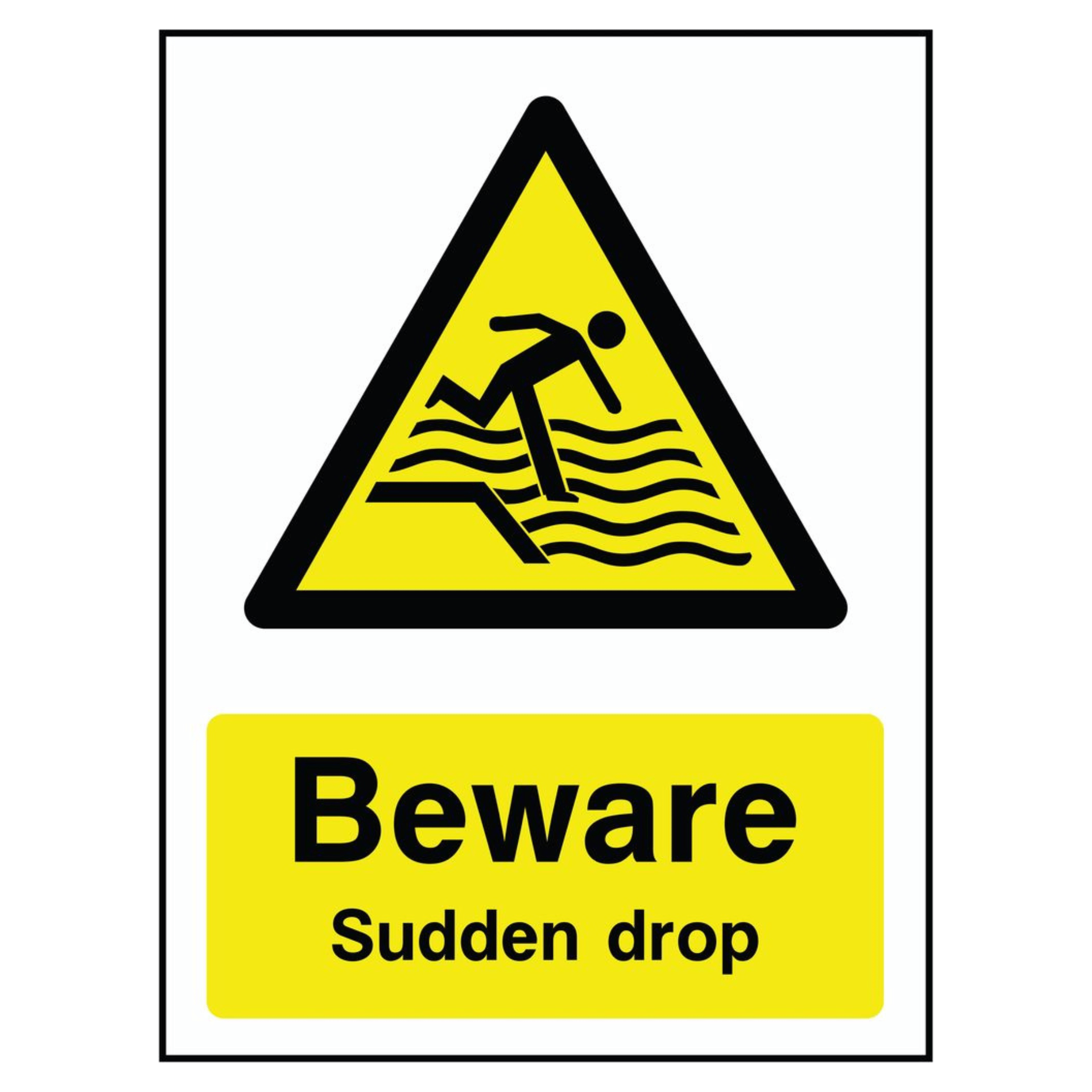 Beware Sudden Drop Sign - The Safety Sign Depot