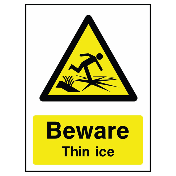 Beware Thin Ice Sign - The Safety Sign Depot