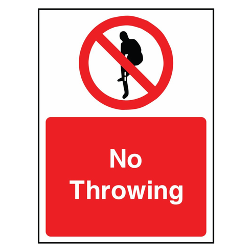 No Throwing Sign - The Safety Sign Depot