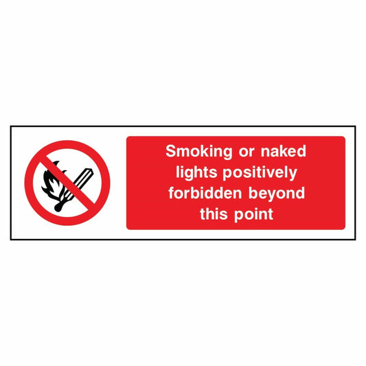 smoking positively forbidden beyond this point sign