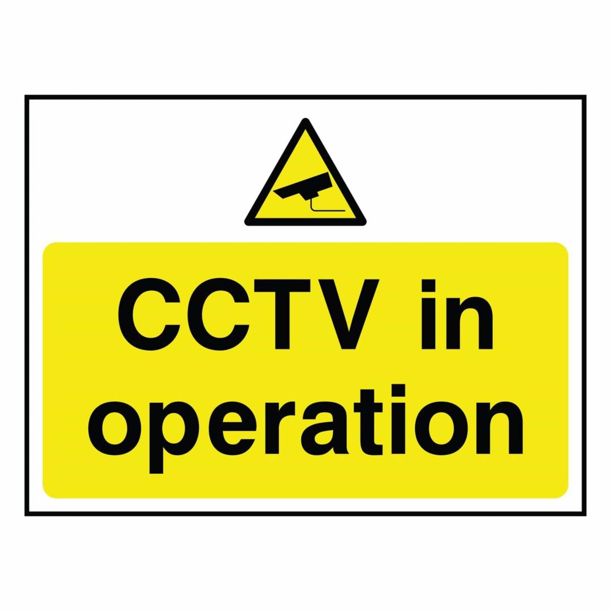 yellow CCTV in Operation Sign