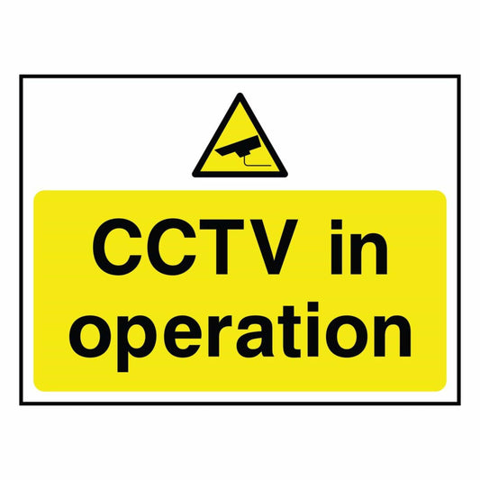 yellow CCTV in Operation Sign